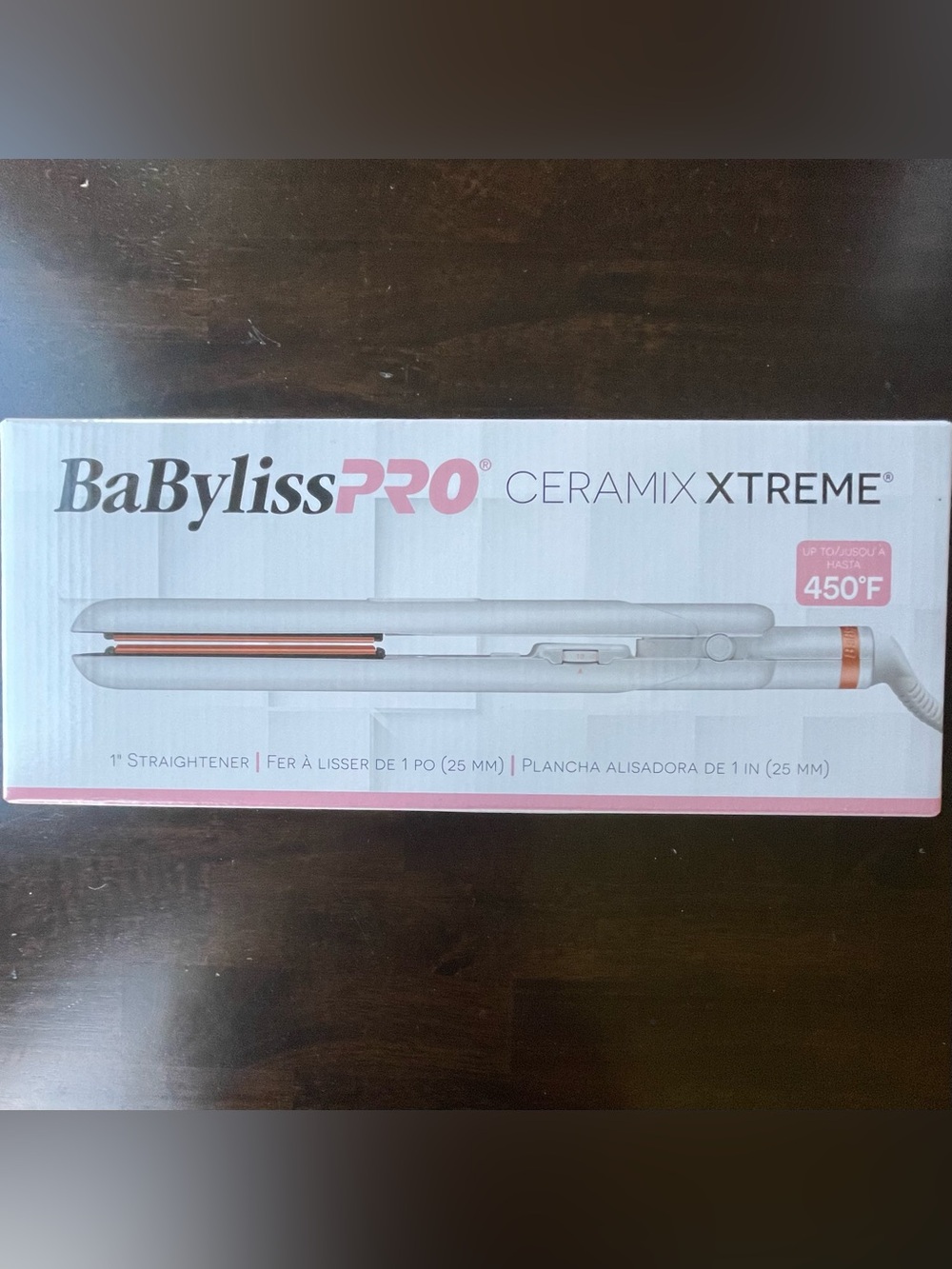BaByliss PRO Ceramix Xtreme Ceramic 1” Straightener Flat Iron White 450°F NEW